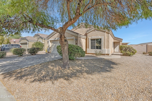 view of front of house with a garage