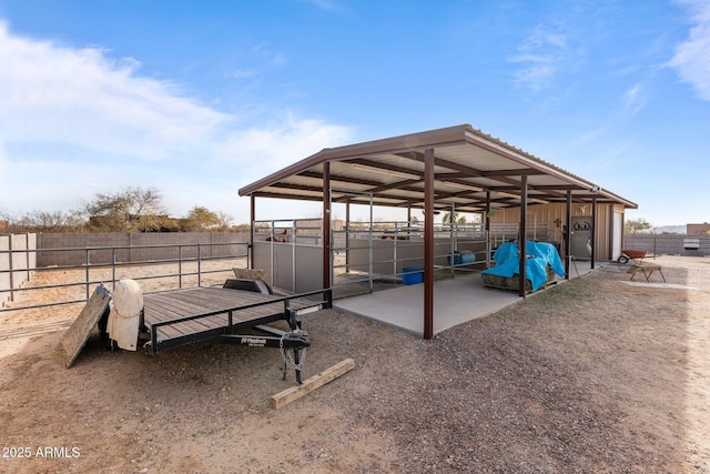 view of patio / terrace with an outdoor structure