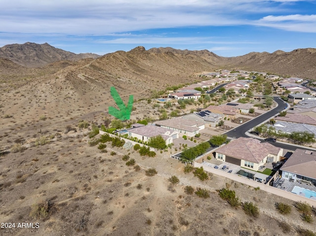 bird's eye view with a mountain view