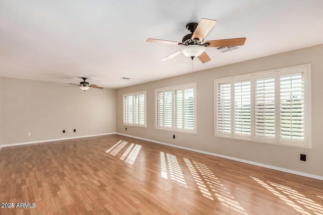 9566 N 83rd Dr, Peoria, AZ 85345 - spare room featuring baseboards, light wood-type flooring, visible vents, and a ceiling fan