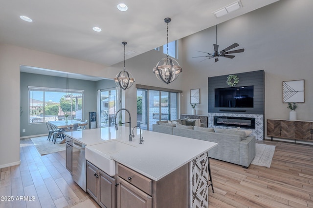 22771 N 98th Dr, Peoria, AZ 85383 - kitchen featuring a chandelier, a sink, healthy amount of natural light, and recessed lighting