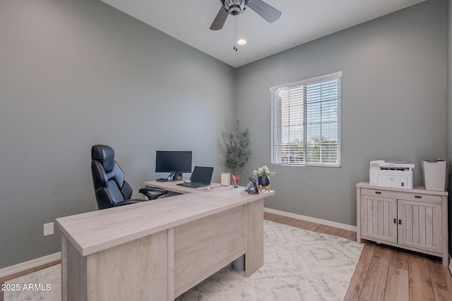 22771 N 98th Dr, Peoria, AZ 85383 - office space featuring ceiling fan, baseboards, light wood finished floors, and recessed lighting
