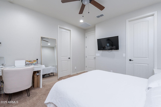 22771 N 98th Dr, Peoria, AZ 85383 - bedroom with carpet, recessed lighting, a desk, and ceiling fan