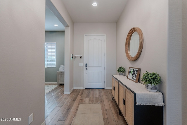 22771 N 98th Dr, Peoria, AZ 85383 - foyer featuring light wood-style floors, recessed lighting, and baseboards