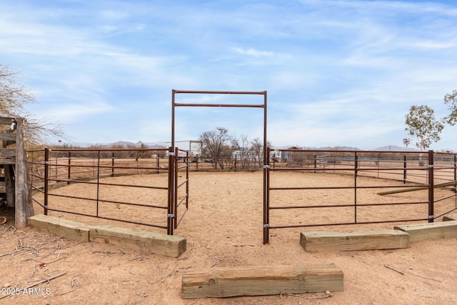 exterior space with a rural view