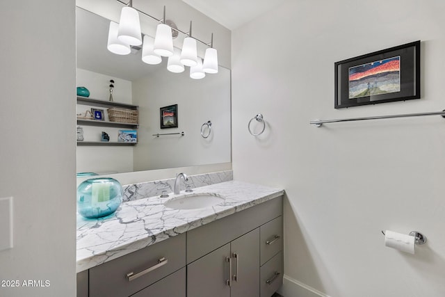7141 E Rancho Vista Dr Unit 6007, Scottsdale, AZ 85251 - bathroom with vanity and baseboards