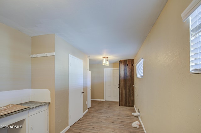 hall featuring light hardwood / wood-style flooring