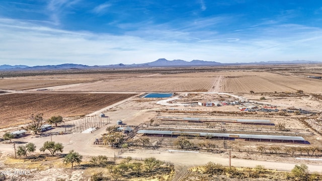 aerial view with a mountain view