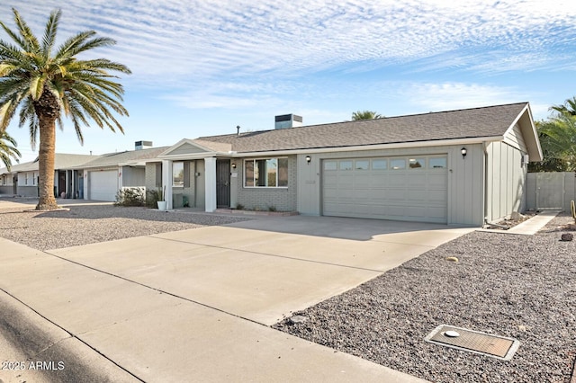 ranch-style home with a garage