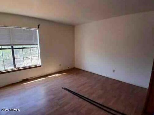 spare room with wood finished floors