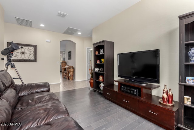 living room featuring light hardwood / wood-style floors