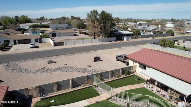 drone / aerial view featuring a residential view