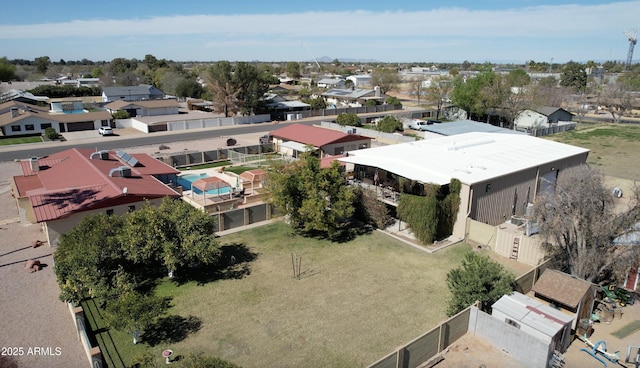 bird's eye view with a residential view