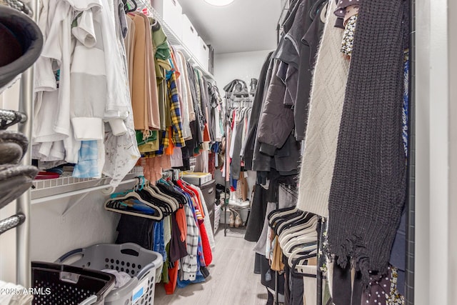 spacious closet with light wood finished floors