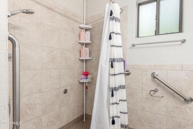 full bathroom with a stall shower