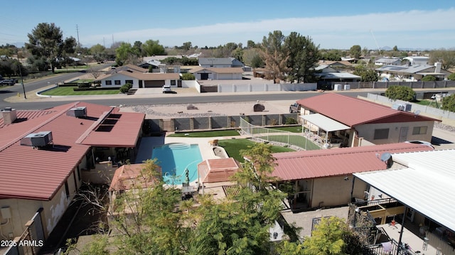 drone / aerial view with a residential view