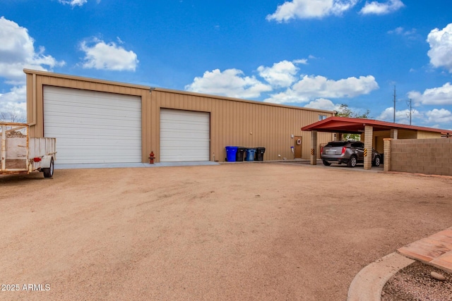 garage with a detached garage