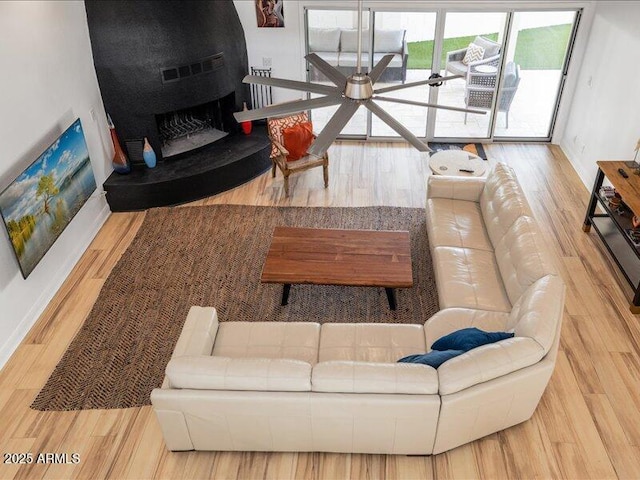 living room featuring hardwood / wood-style flooring