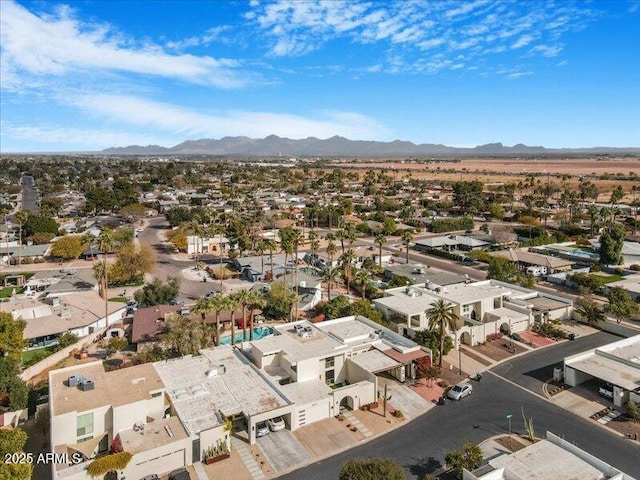 bird's eye view with a mountain view