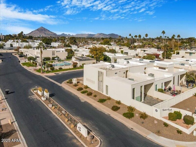 bird's eye view featuring a mountain view