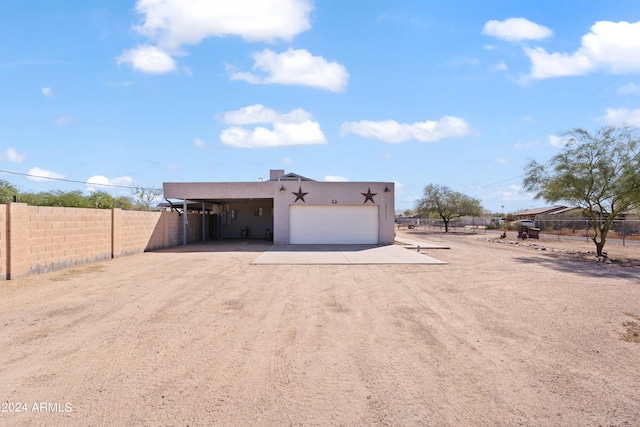 view of garage