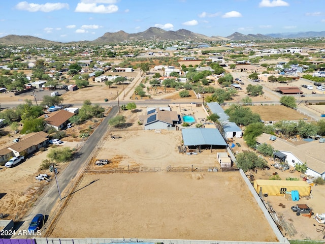 aerial view with a mountain view