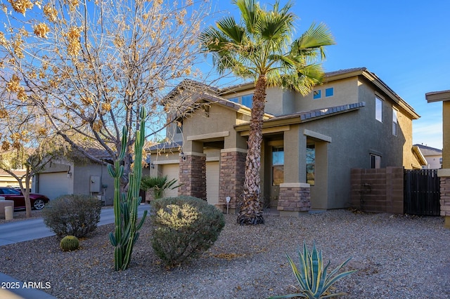 view of front of home with a garage