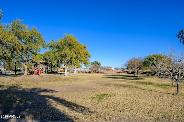 view of yard featuring a playground