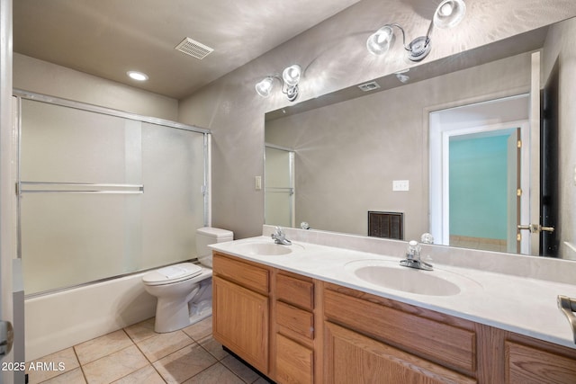 103 E Glade Ln, Payson, AZ 85541 - bathroom featuring double vanity, tile patterned flooring, and enclosed tub / shower combo