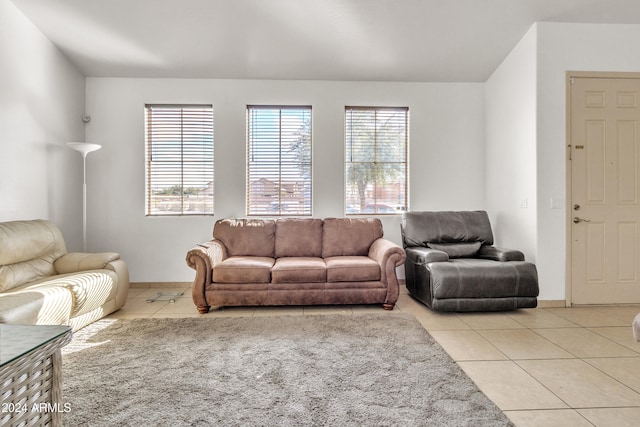 view of tiled living room