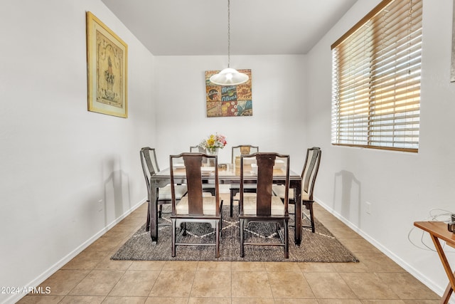 view of tiled dining room