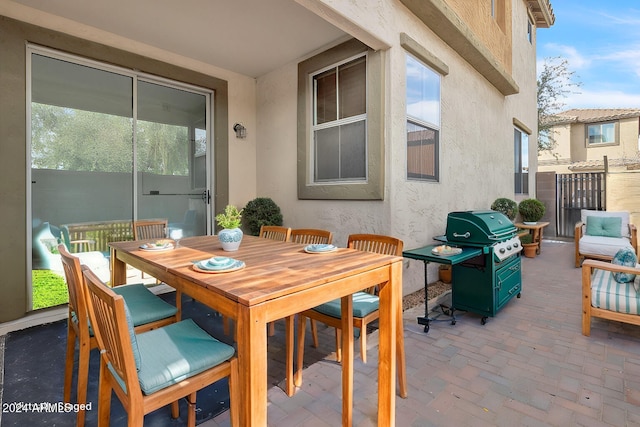 view of patio / terrace featuring a grill