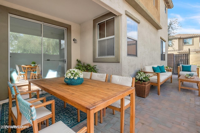 view of patio with outdoor lounge area