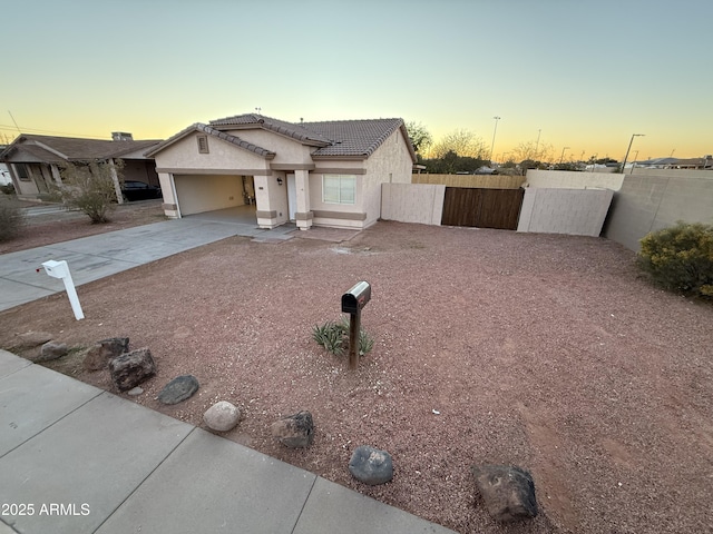 view of front of house featuring a garage