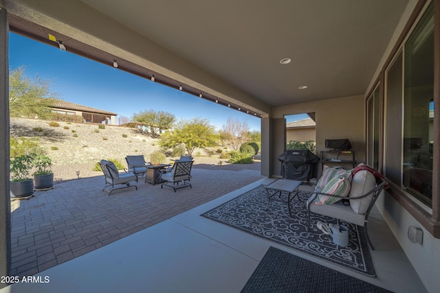 view of patio / terrace with a grill