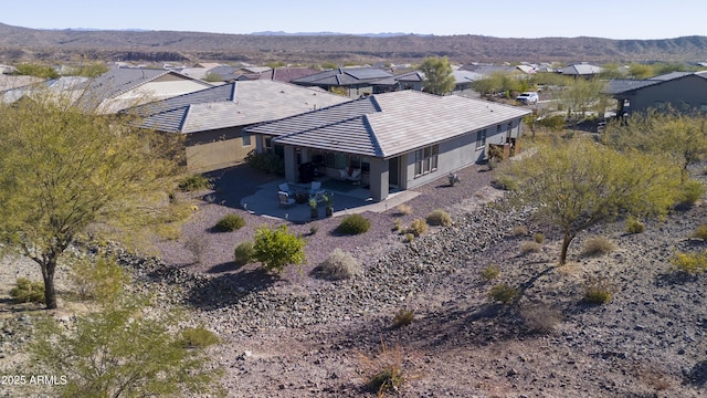 aerial view with a mountain view