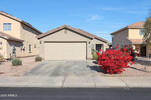 view of front facade with a garage