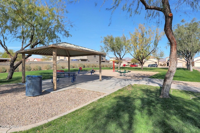 view of home's community featuring a yard and a gazebo