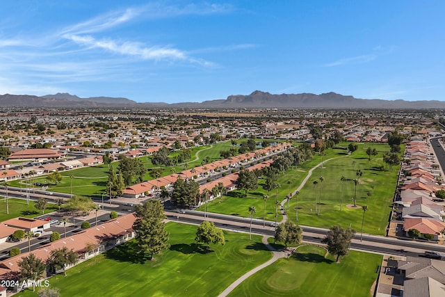 aerial view featuring a mountain view