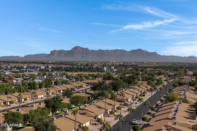 aerial view featuring a mountain view