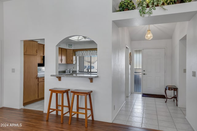 entryway featuring light hardwood / wood-style floors