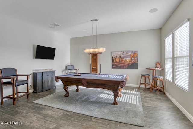 15201 S 183rd Dr, Goodyear, AZ 85338 - rec room with wood tiled floor, baseboards, visible vents, and pool table