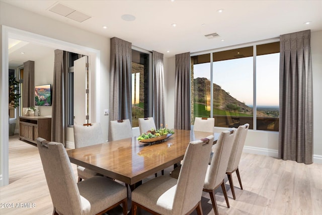 dining area featuring light hardwood / wood-style floors