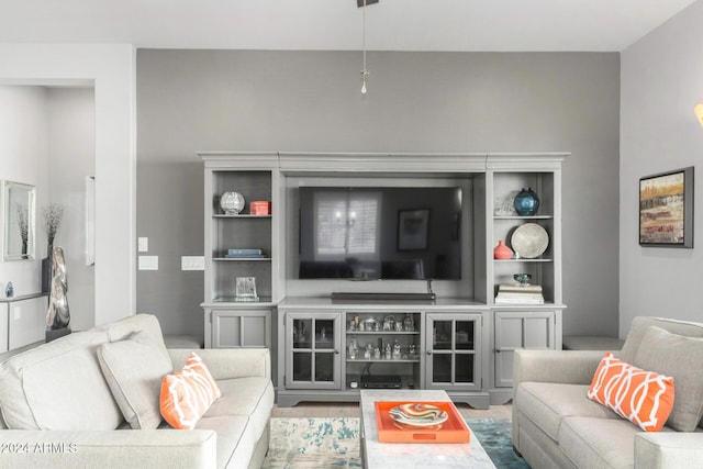 living room featuring hardwood / wood-style flooring