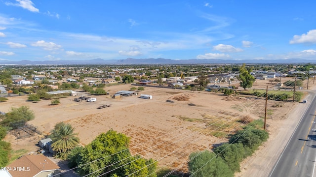 bird's eye view with a mountain view