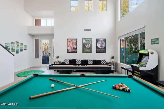 29228 N 48th St, Cave Creek, AZ 85331 - rec room with billiards, visible vents, and a towering ceiling