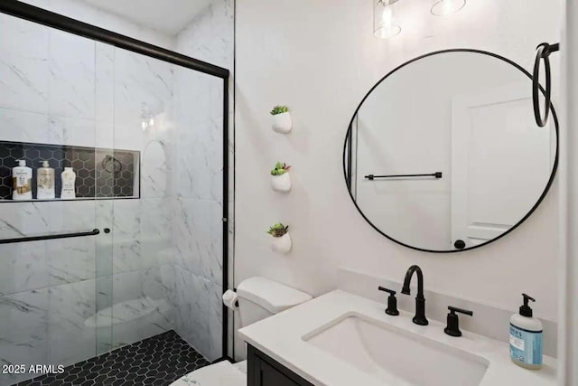 29228 N 48th St, Cave Creek, AZ 85331 - full bathroom with vanity, a stall shower, and toilet
