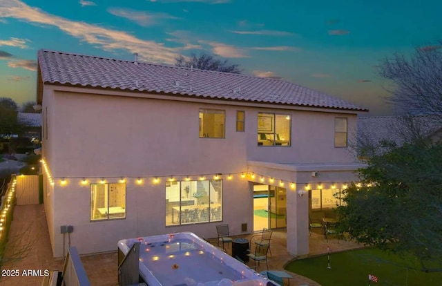 29228 N 48th St, Cave Creek, AZ 85331 - back of property with a patio, a tile roof, and stucco siding