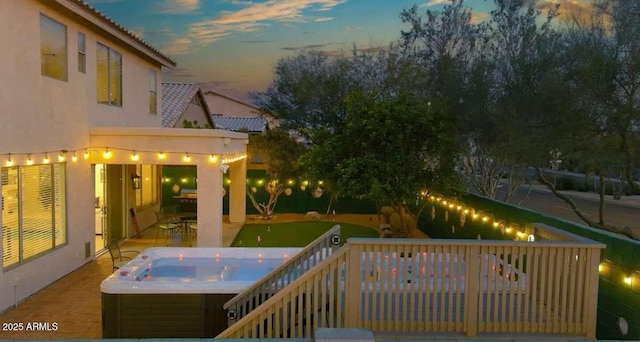 29228 N 48th St, Cave Creek, AZ 85331 - deck featuring a hot tub and a patio area