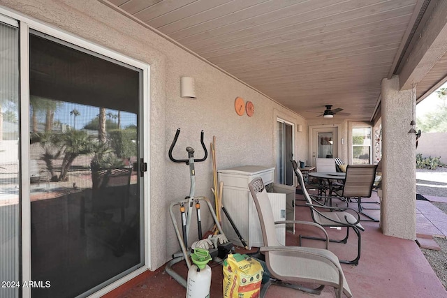 view of patio / terrace with ceiling fan